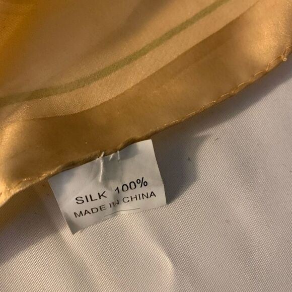 PIERRE CARDIN 100% silk BEIGE BLUE SCARF - Picture 6 of 8